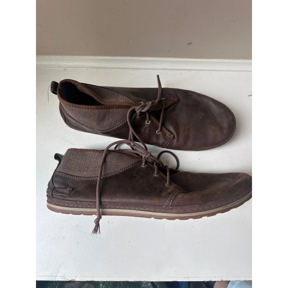 Teva Chukka Boots Mens 14 Canyon Burlap Leather Lace Up Brown Casual 1003524